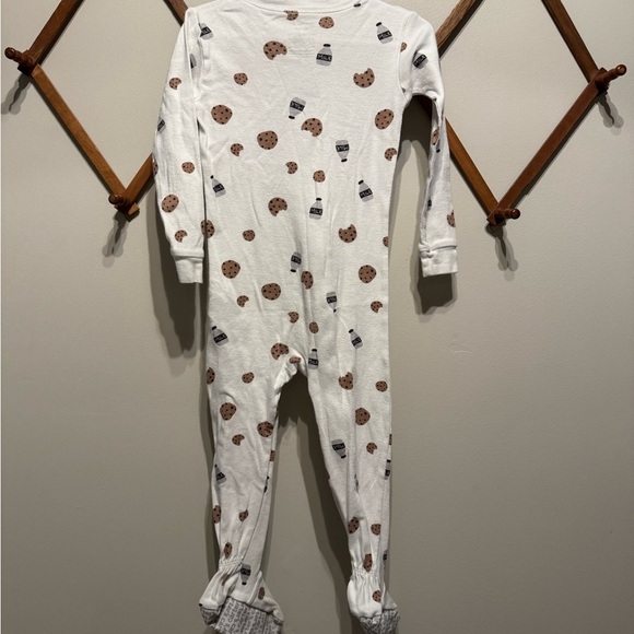 Carter's Zip One-Piece 100% Cotton Footed Pajamas Milk & Cookies Print 3T - Picture 5 of 5